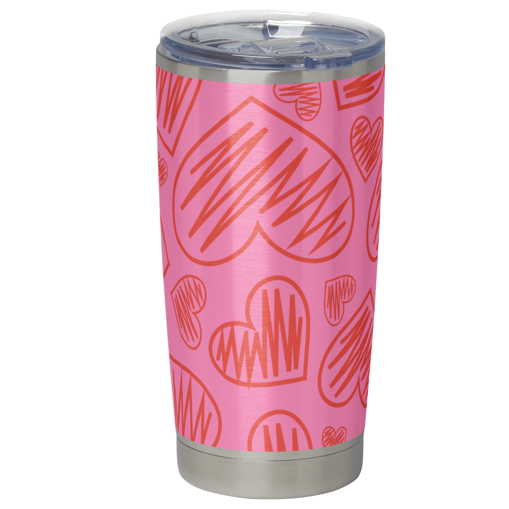Hearts 2 Tumbler DTF Print Design