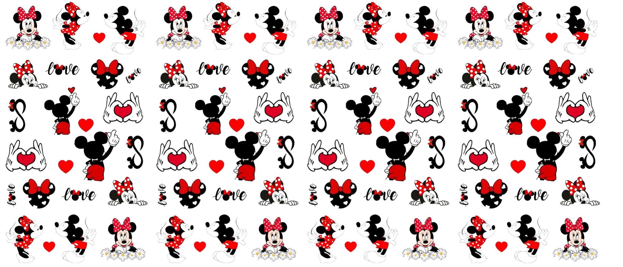Minnie & Mickey Tumbler DTF Print Design (Transparent)