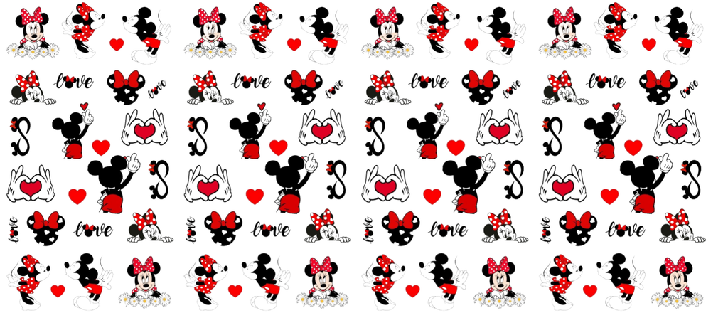 Minnie & Mickey Tumbler DTF Print Design (White Background)