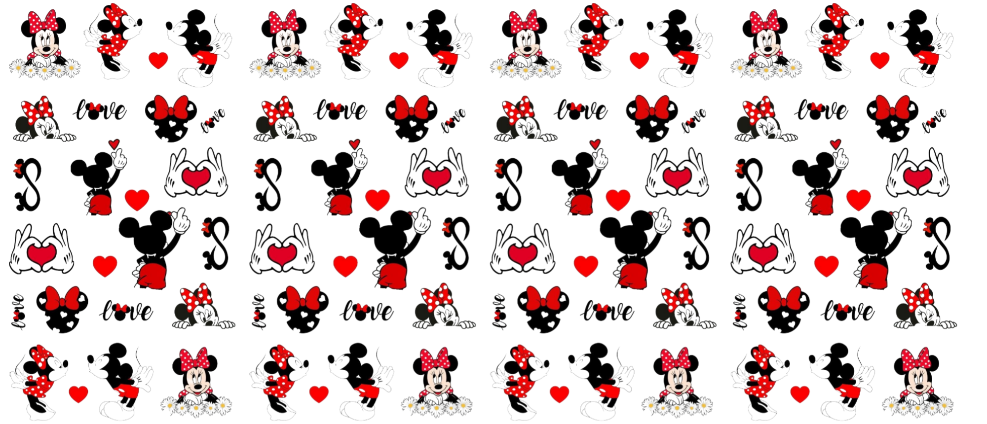 Minnie & Mickey Tumbler DTF Print Design (White Background)