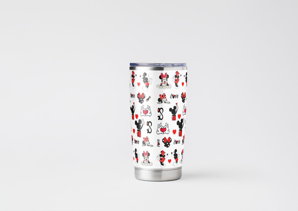 Minnie & Mickey Tumbler DTF Print Design (White Background)