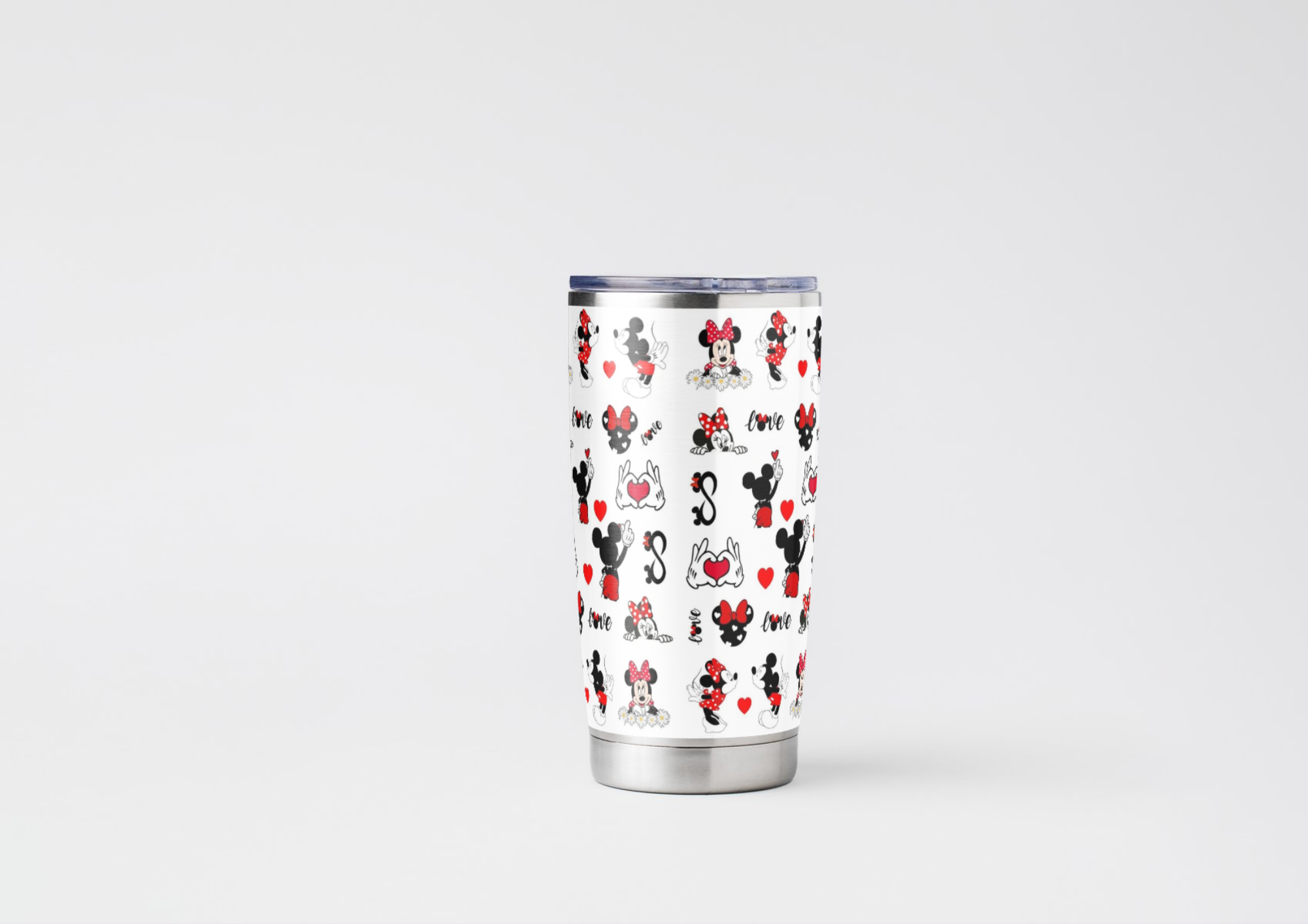 Minnie & Mickey Tumbler DTF Print Design (White Background)