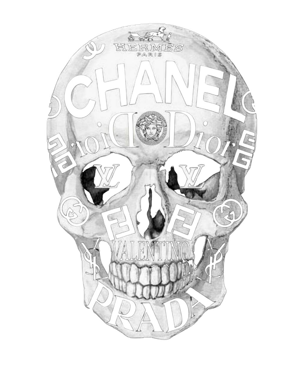Designer Skull T-Shirt Print Design