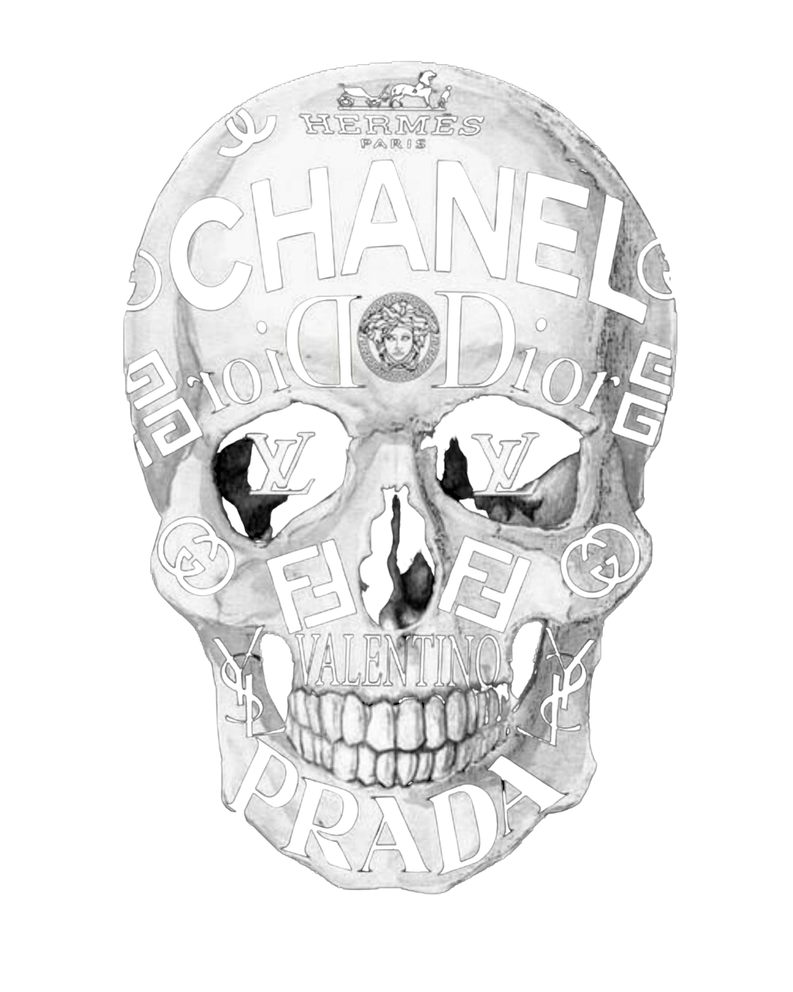 Designer Skull T-Shirt Print Design